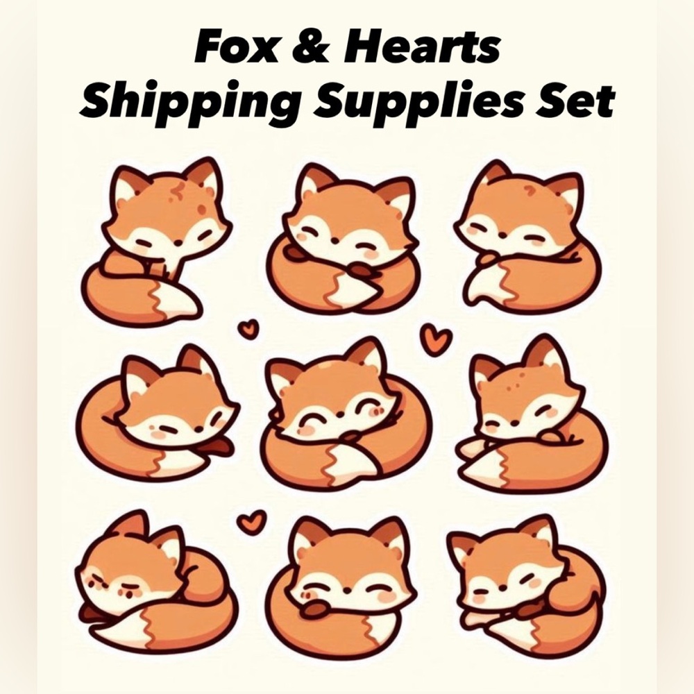 LAST SET 🦊 Tracy’s Fox & Hearts Shipping Supplies Set